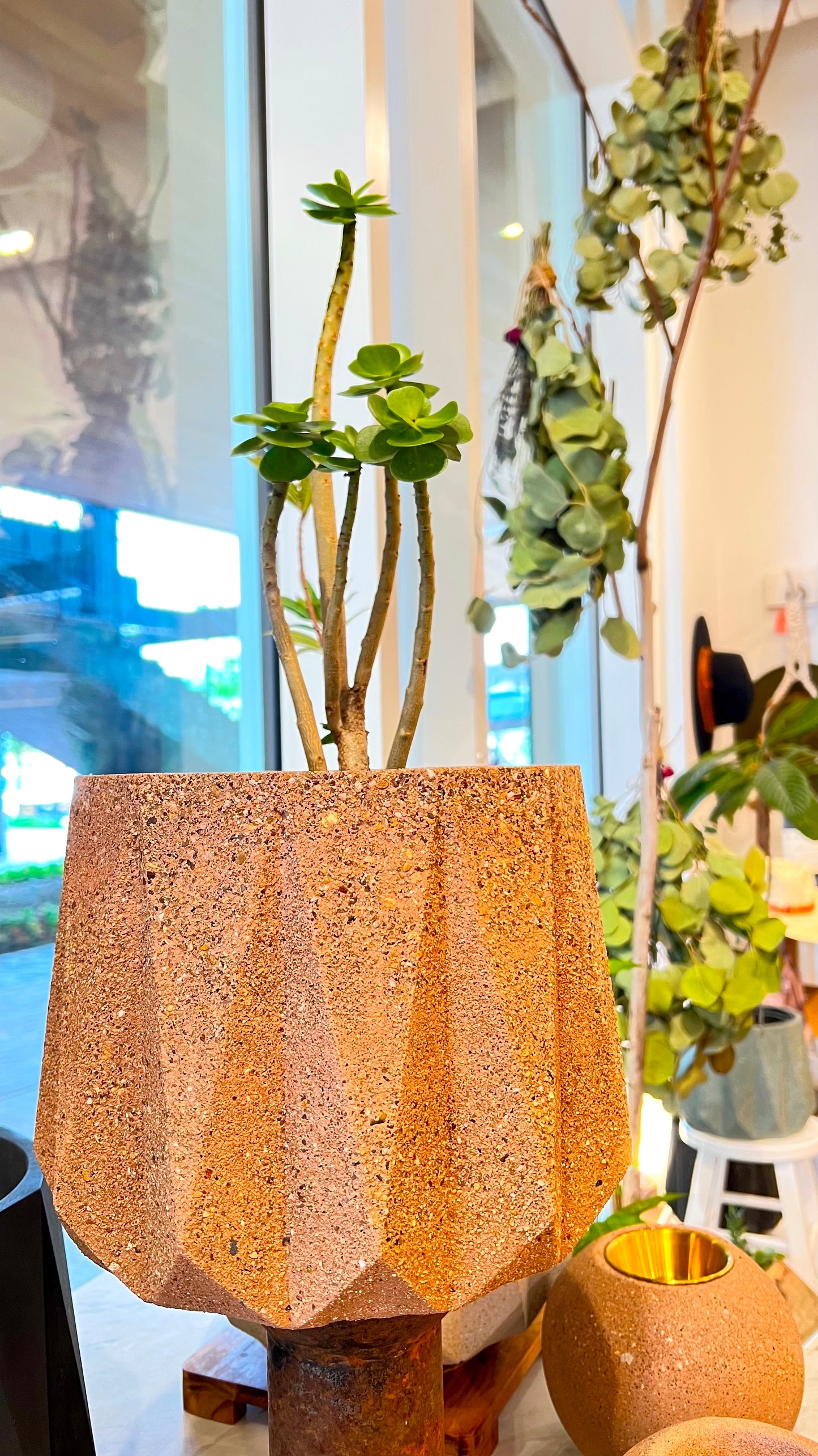 Large Geometric Concrete Planter