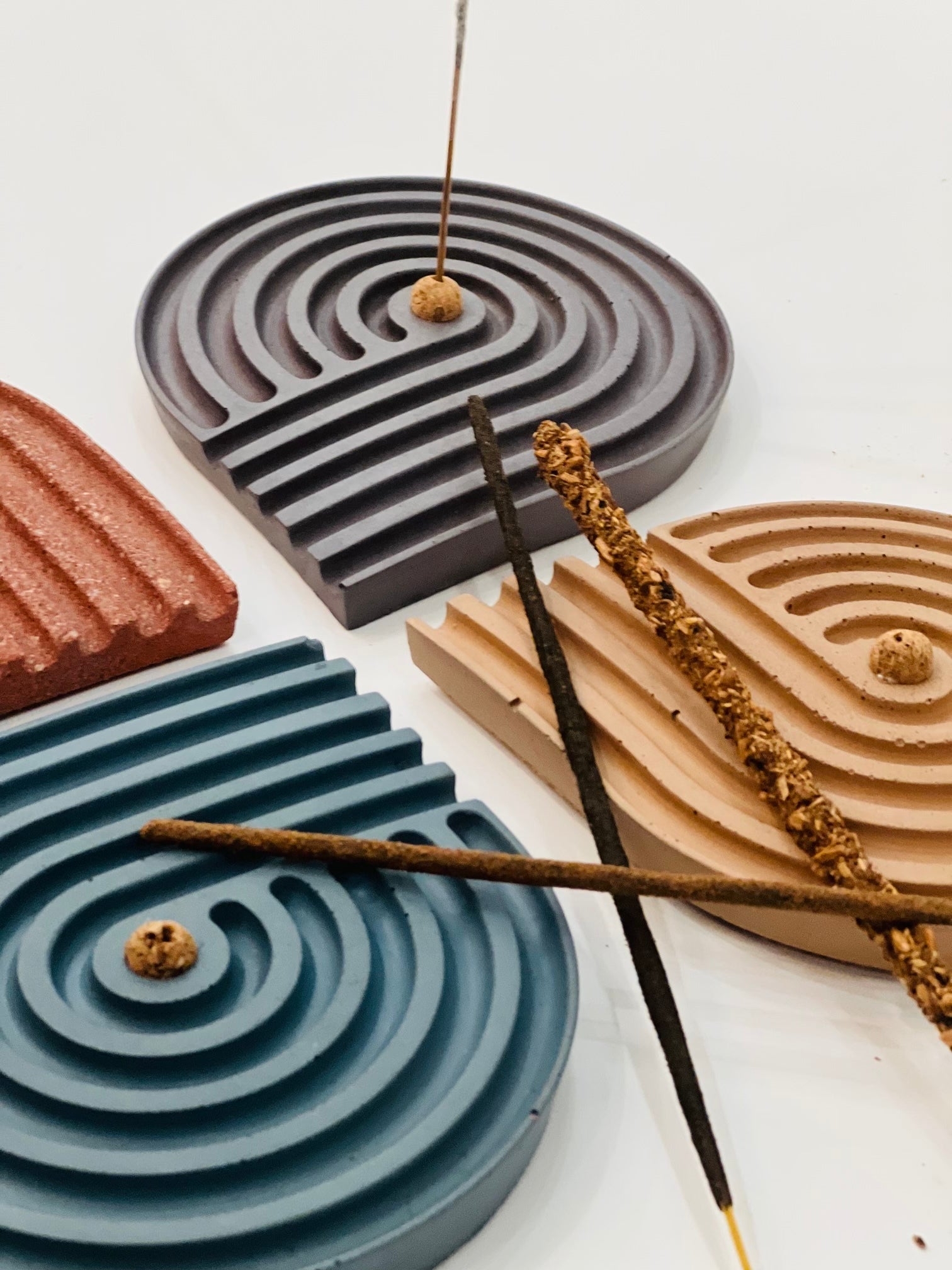 Concrete Spiral Incense Holder