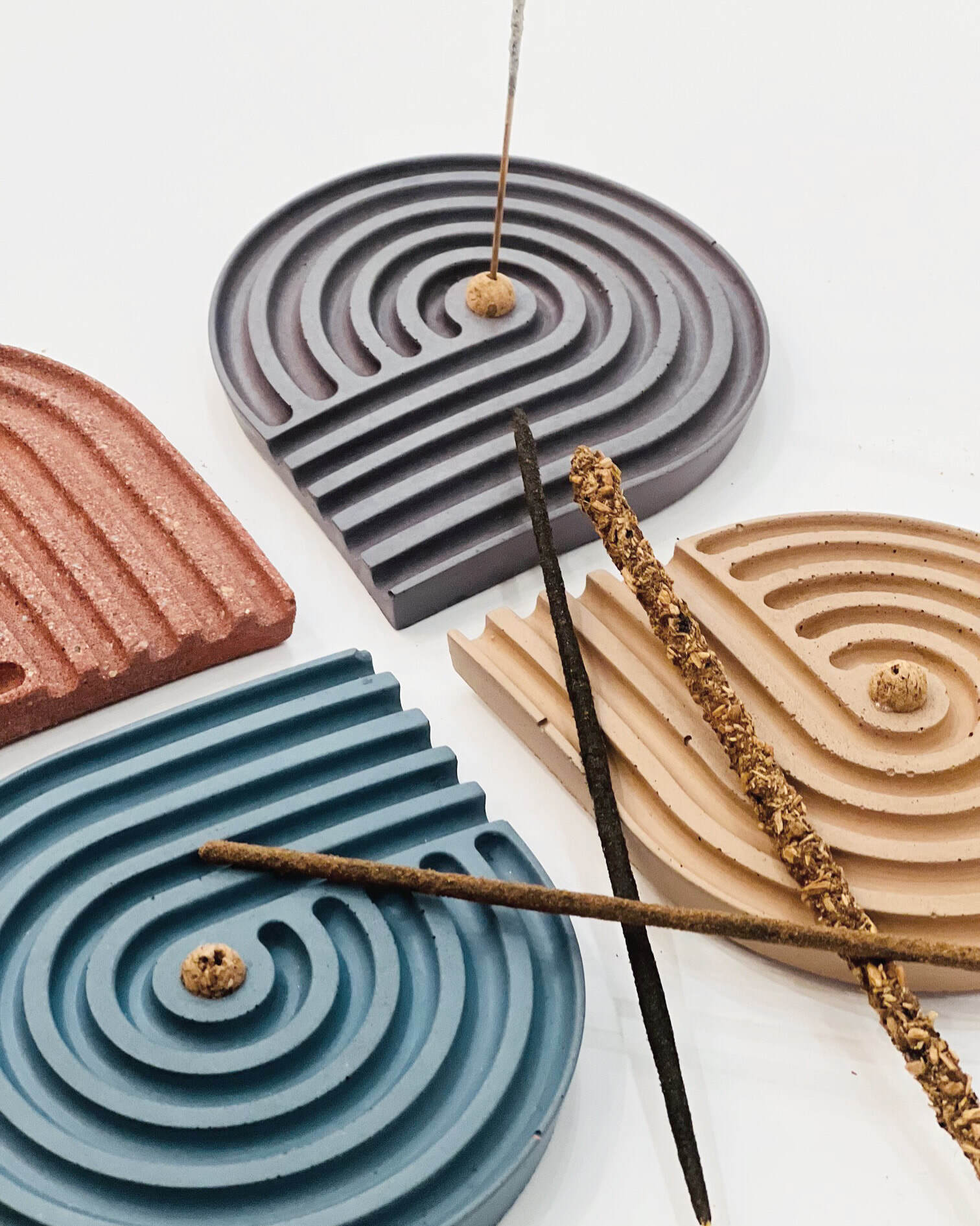 Concrete Spiral Incense Holder