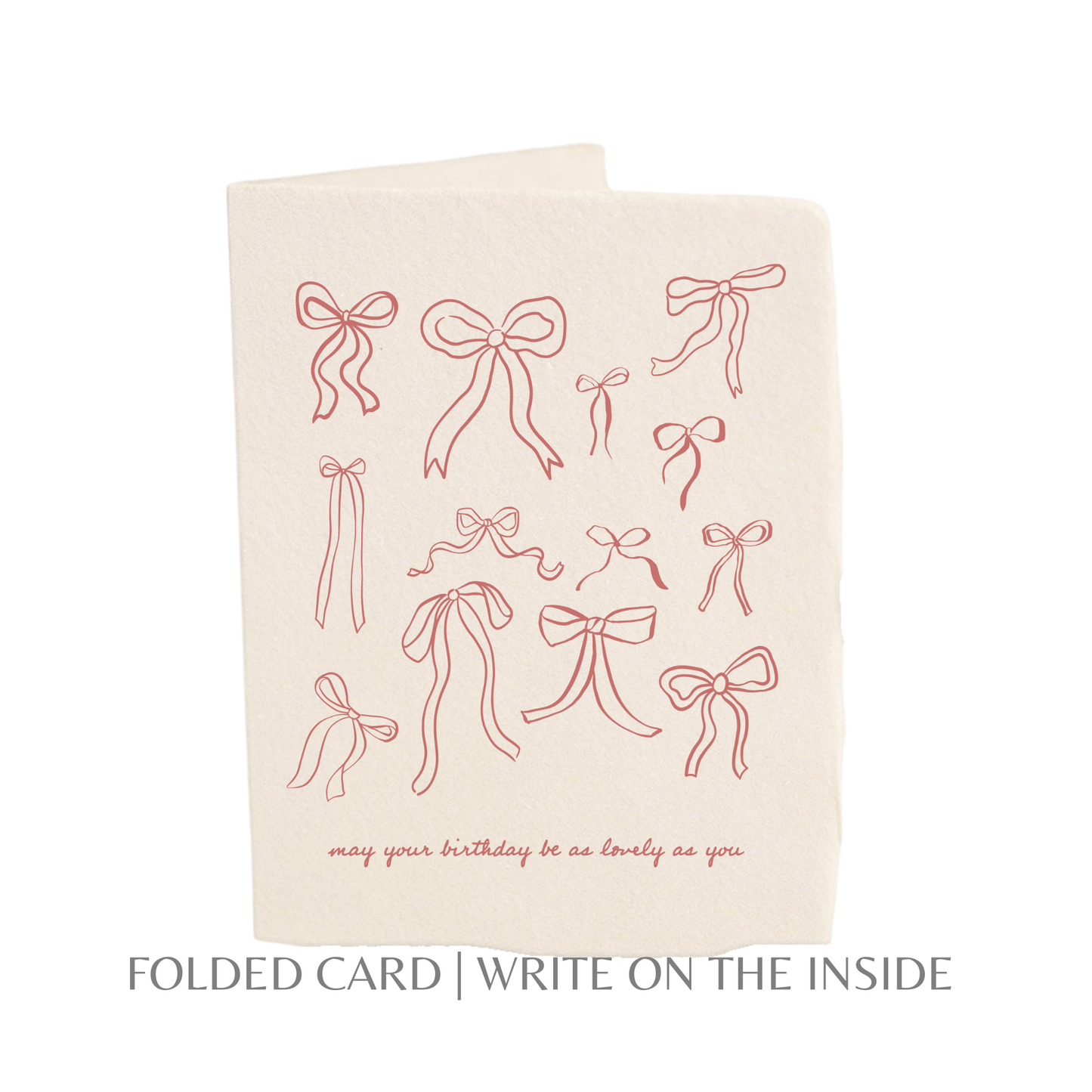 Lovely Birthday Bows | Birthday Celebration Greeting Card: Flat A2 Greeting Card. Blank on Back.