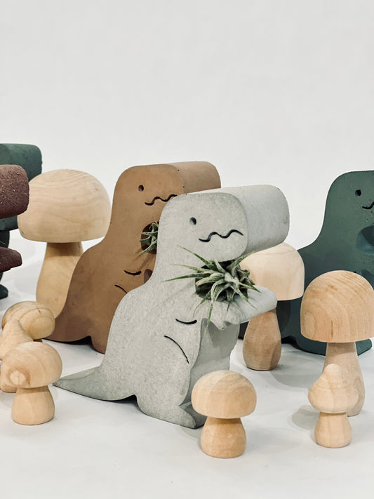 Concrete Dino Air Plant Holder