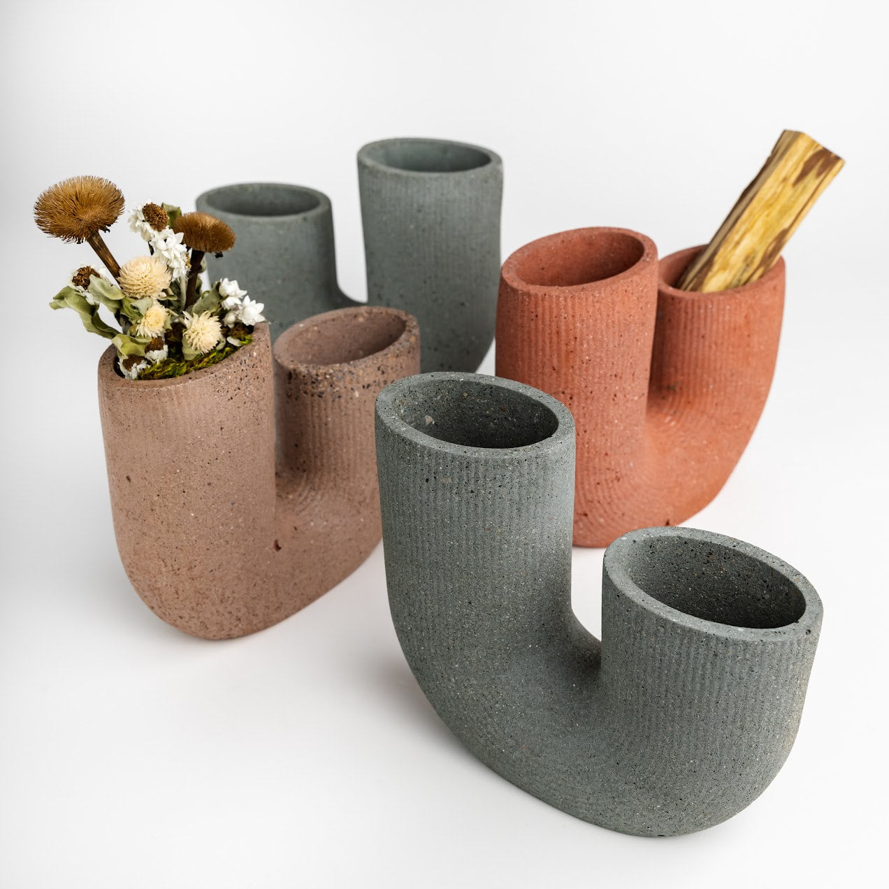 U Shape Concrete Vase
