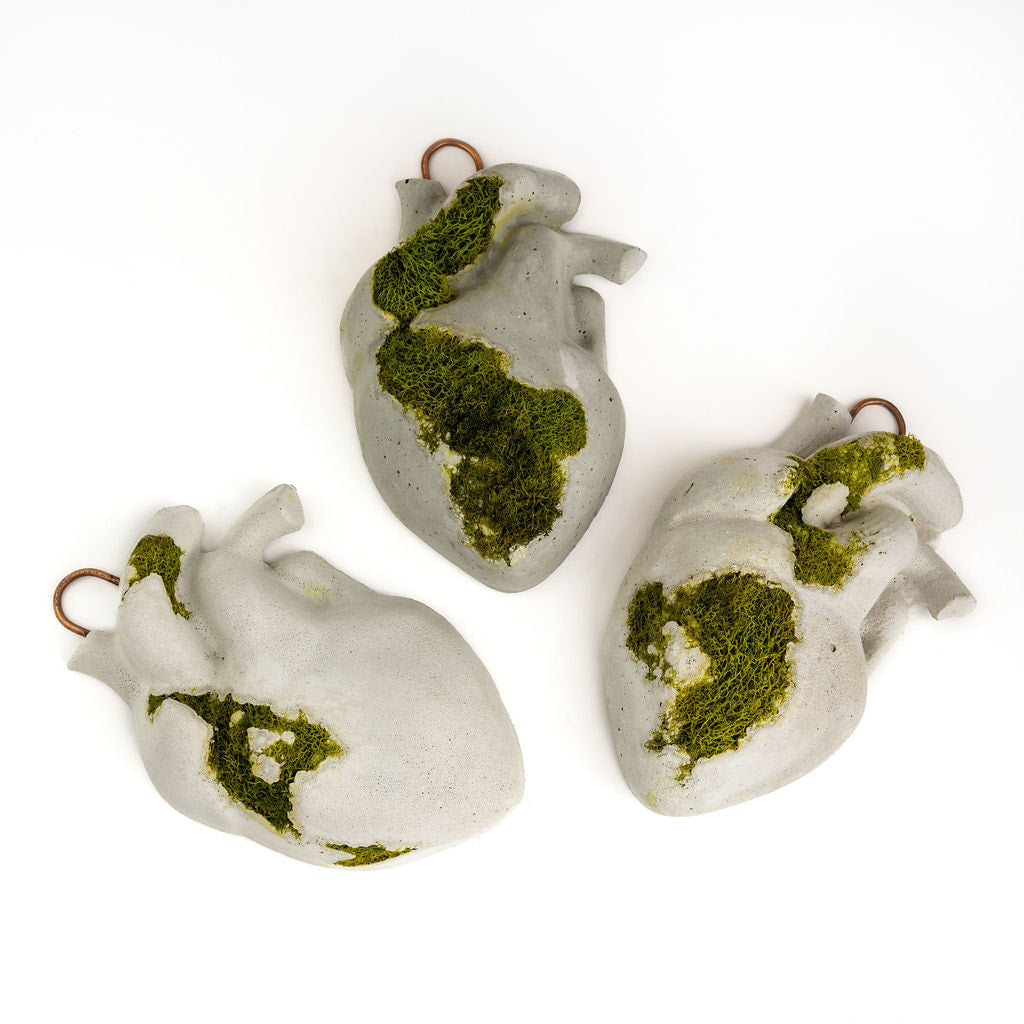 Concrete Heart With Moss