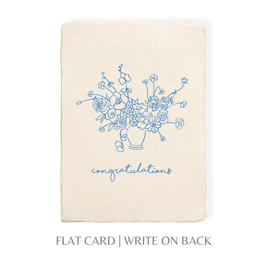 Congratulations Floral Bouquet | Congrats Greeting Card: Flat A2 Greeting Card. Blank on Back.