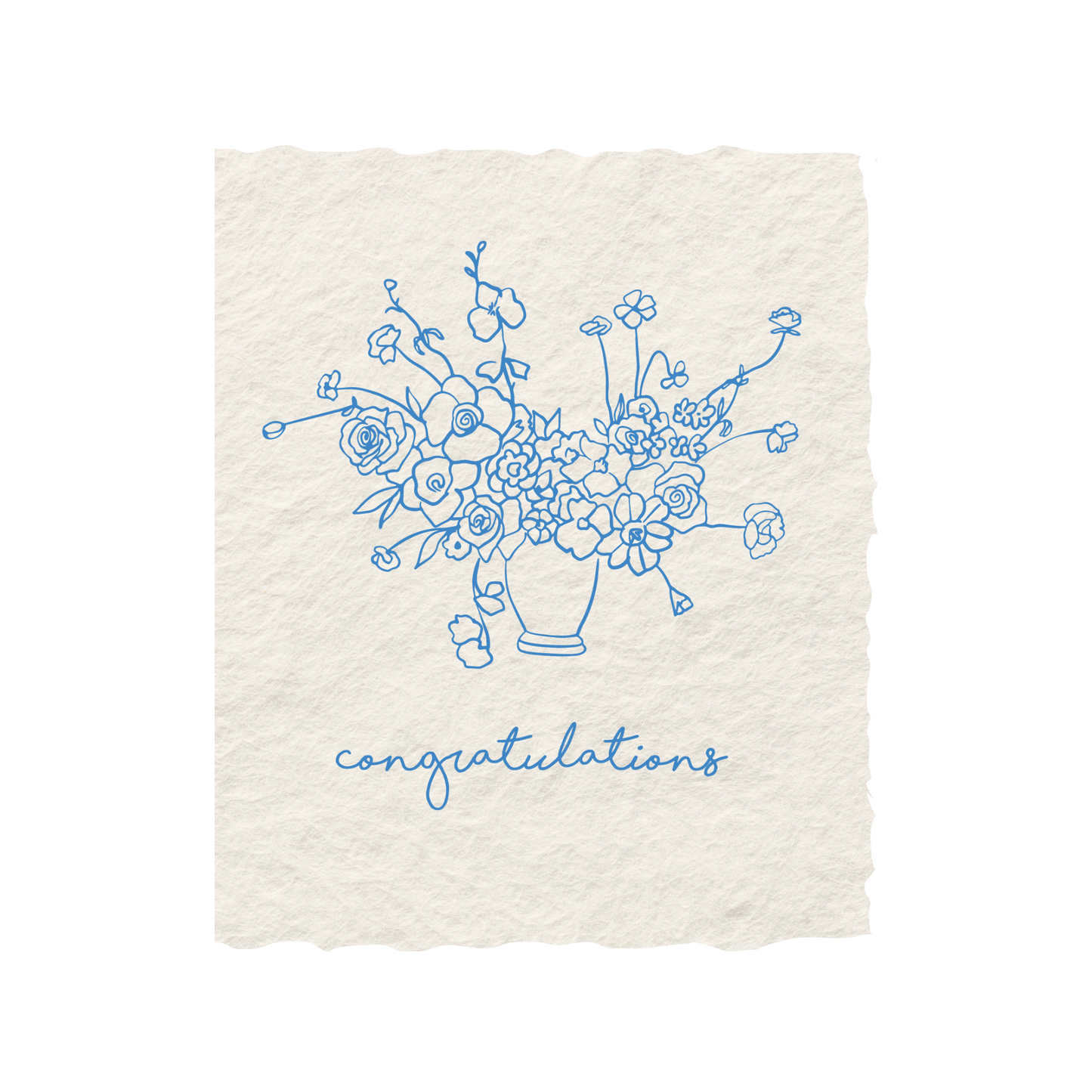 Congratulations Floral Bouquet | Congrats Greeting Card: Flat A2 Greeting Card. Blank on Back.