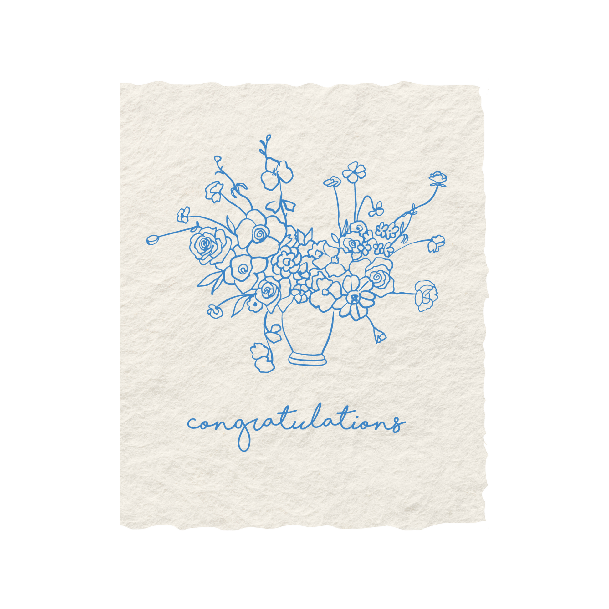Congratulations Floral Bouquet | Congrats Greeting Card: Flat A2 Greeting Card. Blank on Back.