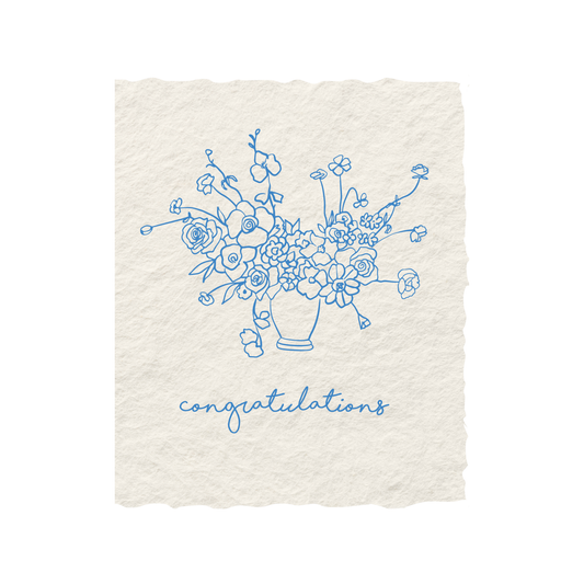 Congratulations Floral Bouquet | Congrats Greeting Card: Flat A2 Greeting Card. Blank on Back.