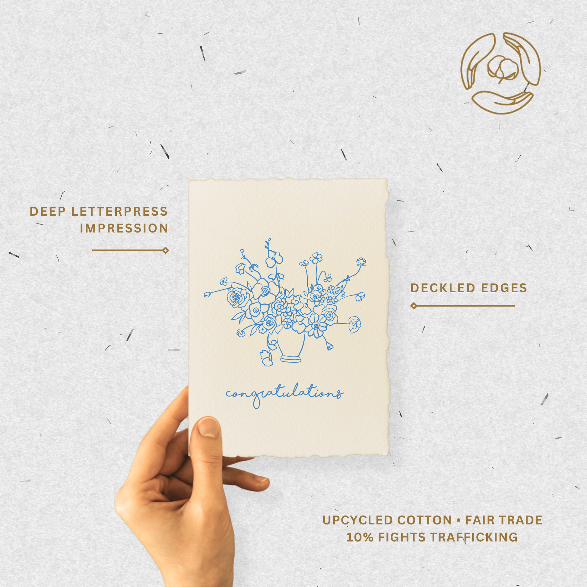 Congratulations Floral Bouquet | Congrats Greeting Card: Flat A2 Greeting Card. Blank on Back.