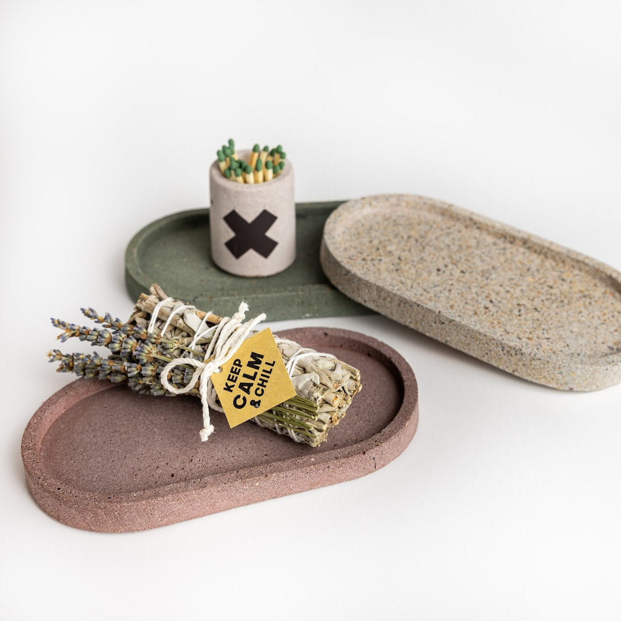 Concrete Oval Tray