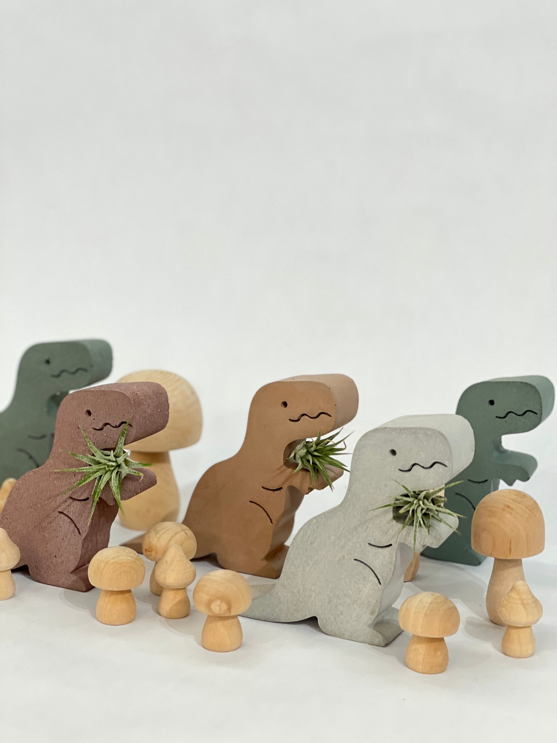 Concrete Dino Air Plant Holder